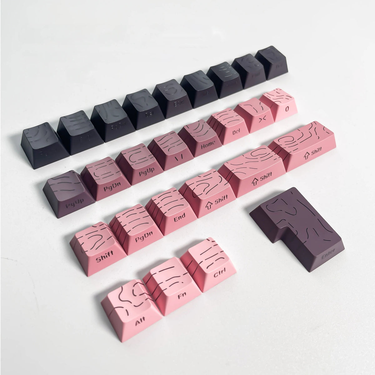 Topographic 4.0 Side Printed Keycaps Cherry Profile Double Shot PBT Keycaps for MX Switch Mechanical Keyboard with ISO Enter Shine Through Keycaps