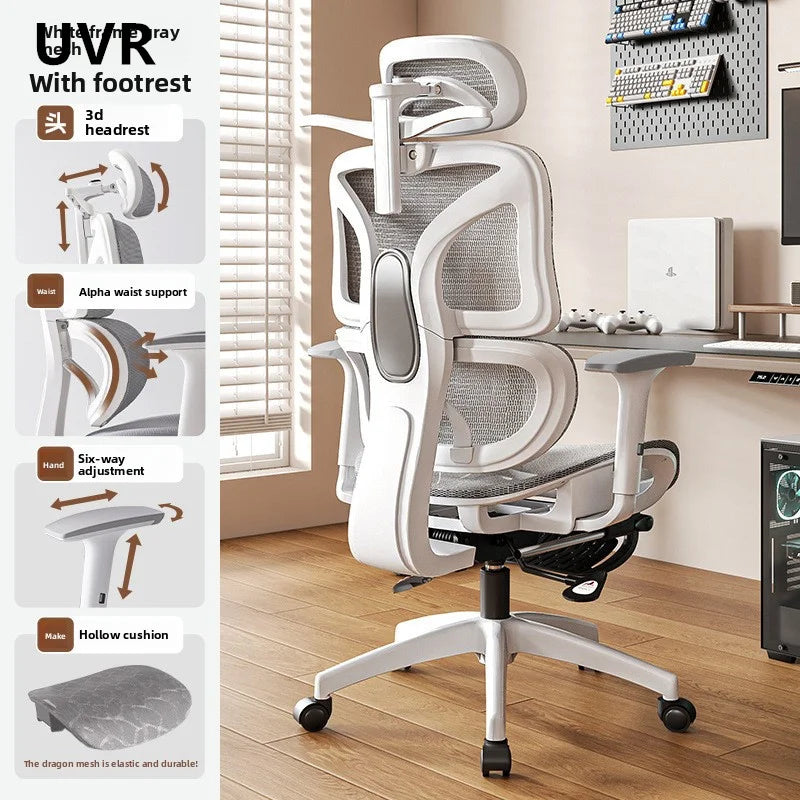 UVR Ergonomic Gaming Chair Office Chair with Reclining Function, Adjustable Computer Chair with Armrests, Comfortable Executive Chair for Home & Work