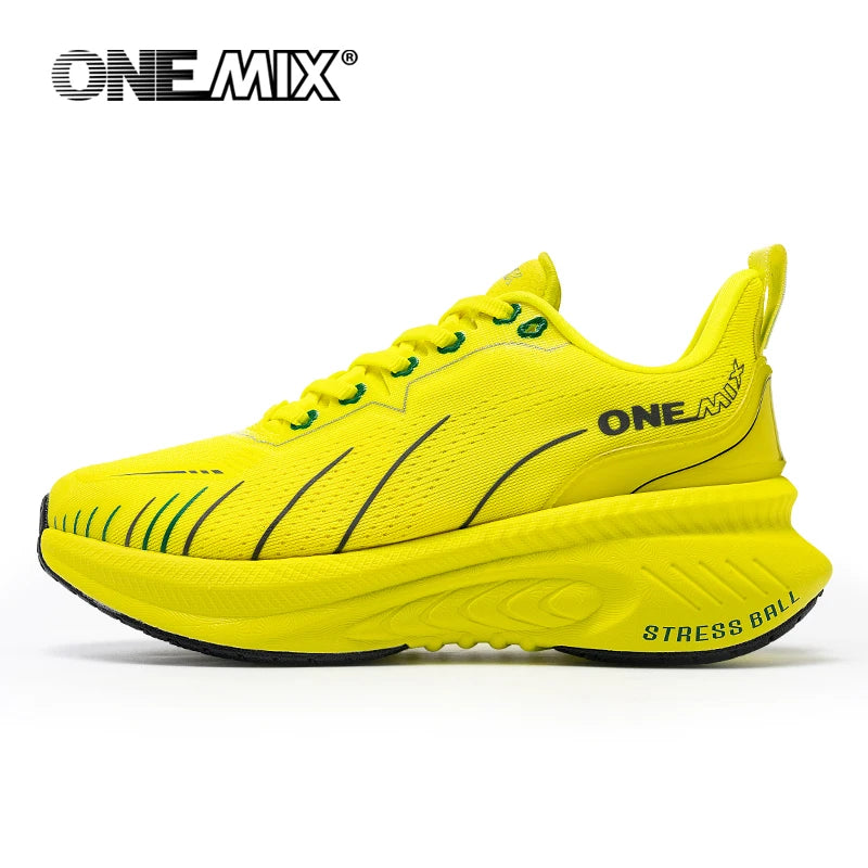 ONEMIX nové tlumicí běžecké boty pro muže, vhodné pro těžší běžce, šněrovací sportovní dámské neklouzavé outdoorové atletické pánské tenisky
