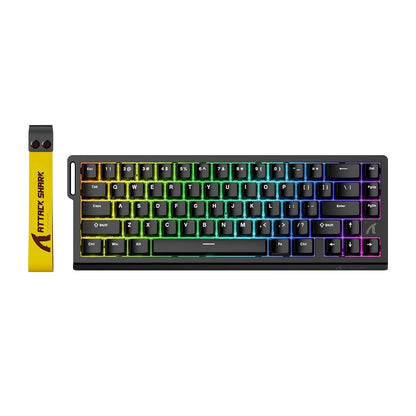 ATTACK SHARK X68 HE Rapid Trigger Mechanical Gaming Keyboard 60% Wired Hall Effect Keyboard with Adjustable Actuation, 8KHz Polling Rate & RGB Backlit