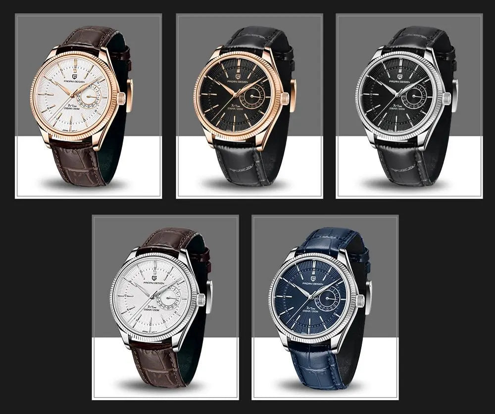 PAGANI Design PD1689 Men Quartz Watch Japan VH65 Movt Sapphire Glass Leather Strap 20Bar Waterproof Men Wristwatch Reloj Hombre