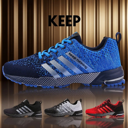 Men Running Shoes Mesh Fashion Sneakers Breathable Casual Sport Shoes Outdoor Walking Jogging Tennis Shoes Athletics Plus Size