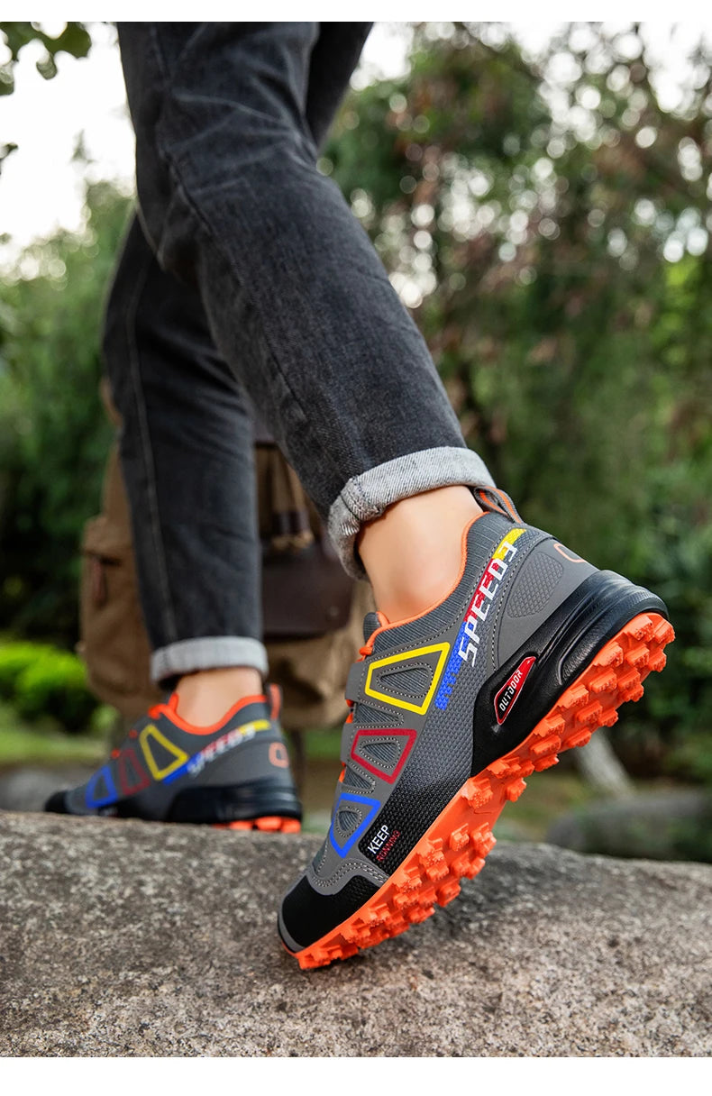 Men Waterproof Hiking Shoes Wear-Resistant Outdoor Shoes Leather Hiking Hunting Tactical Sports Shoes Men