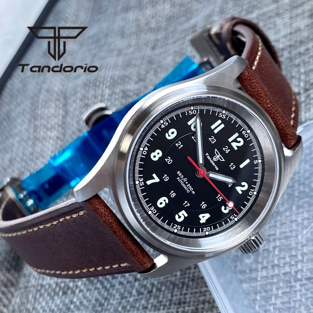 Tandorio 36mm Fashion 20BAR Automatic Dive Pilot Watch for Men Ladies NH35/PT5000/Miyota8215 Movt Sapphire Wristwatch Green Lume
