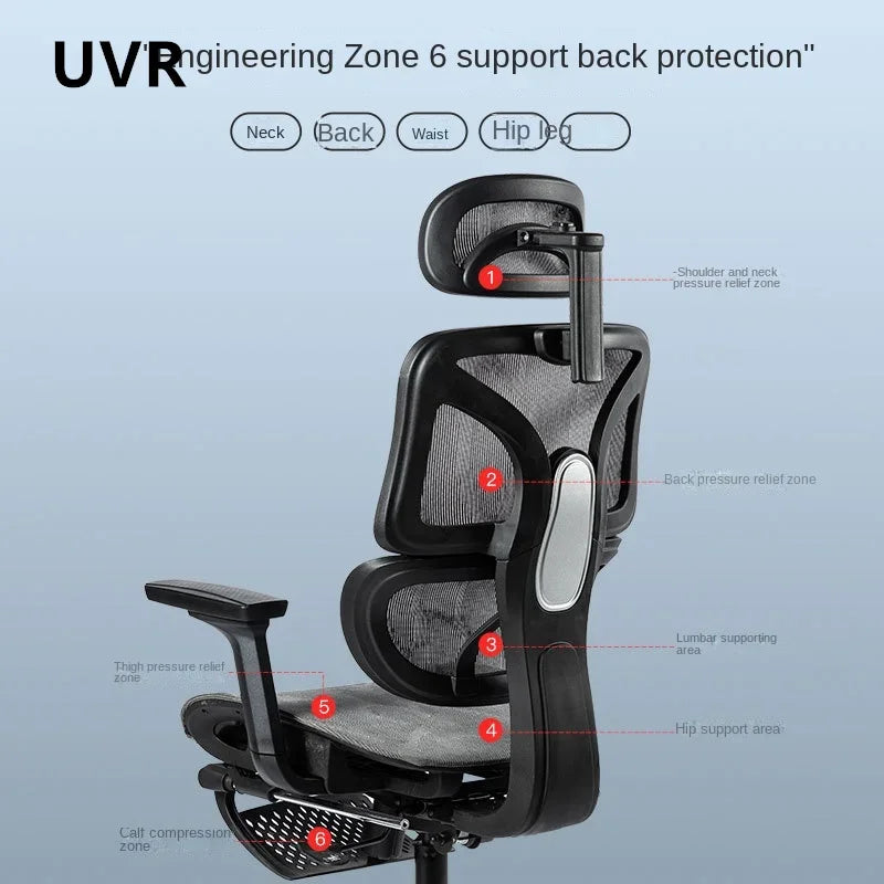 UVR Ergonomic Gaming Chair Office Chair with Reclining Backrest, Adjustable Lift Swivel Computer Gaming Chair with Armrests and Mesh Design