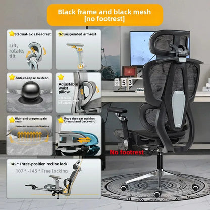 Ergonomic Office Chair with 10D Armrest, Adjustable Height Gaming Chair, Minimalist Computer Chair with Lumbar Support for Study & Work