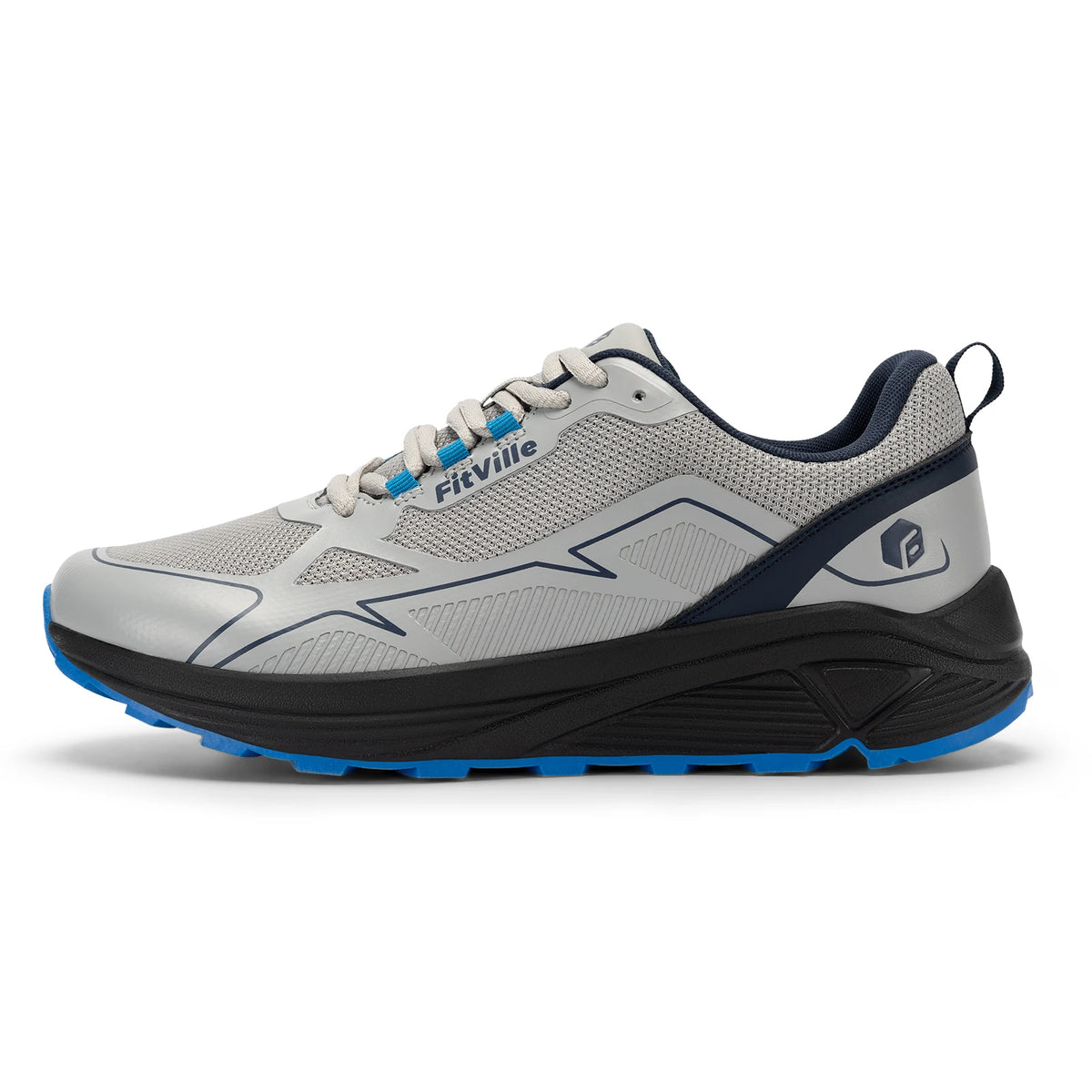 FitVille Non-Slip Trail Running Shoes Men's Sneakers Extra Wide Lightweight for Male Swollen Feet Arch Support Pain Relief