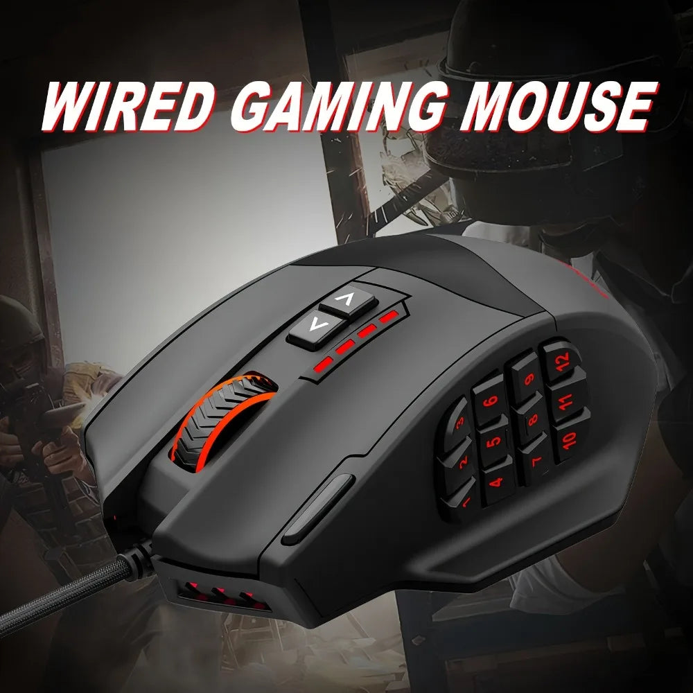 Mouse gaming programmabile E-YOOSO X-39, mouse RGB cablato con 18 pulsanti, 8 pesi removibili, 5 DPI, impugnatura ergonomica per computer