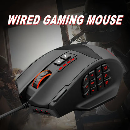Mouse gaming programmabile E-YOOSO X-39, mouse RGB cablato con 18 pulsanti, 8 pesi removibili, 5 DPI, impugnatura ergonomica per computer