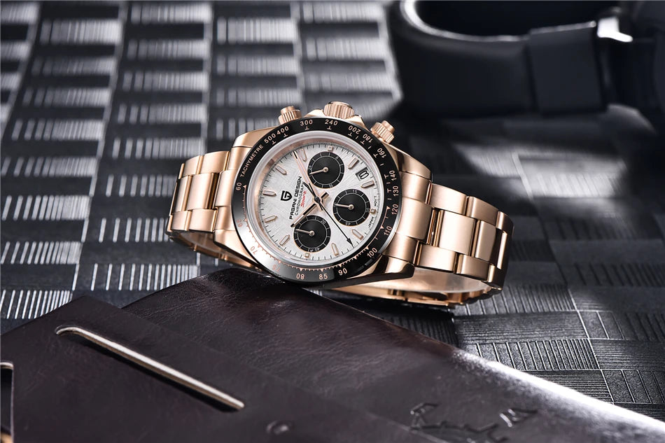 PAGANI DESIGN V2 40MM Meteorite dial Men Quartz Watches Sapphire Retro Chronograph  Waterproof Watch For Men Reloj0 hombr