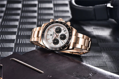 PAGANI DESIGN V2 40MM Meteorite dial Men Quartz Watches Sapphire Retro Chronograph  Waterproof Watch For Men Reloj0 hombr