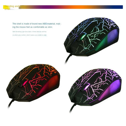 Ratón gaming con cable USB de 2400 DPI, ratón gaming profesional con retroiluminación LED, ratón ergonómico para PC, portátil y MacBook