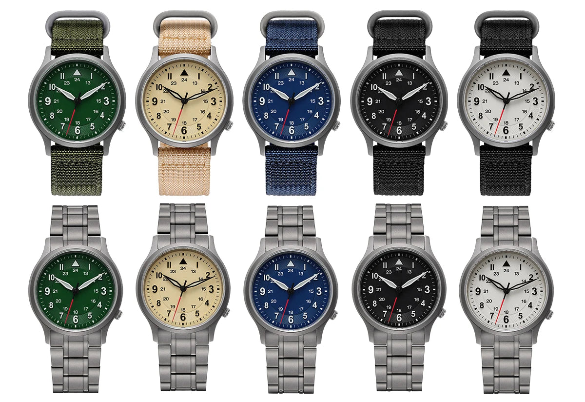 BERNY Titanium Watches for Men Classic Mens Field Watch Easy Read Outdoor Quartz Wristwatch Super Luminous Sapphire 5ATM