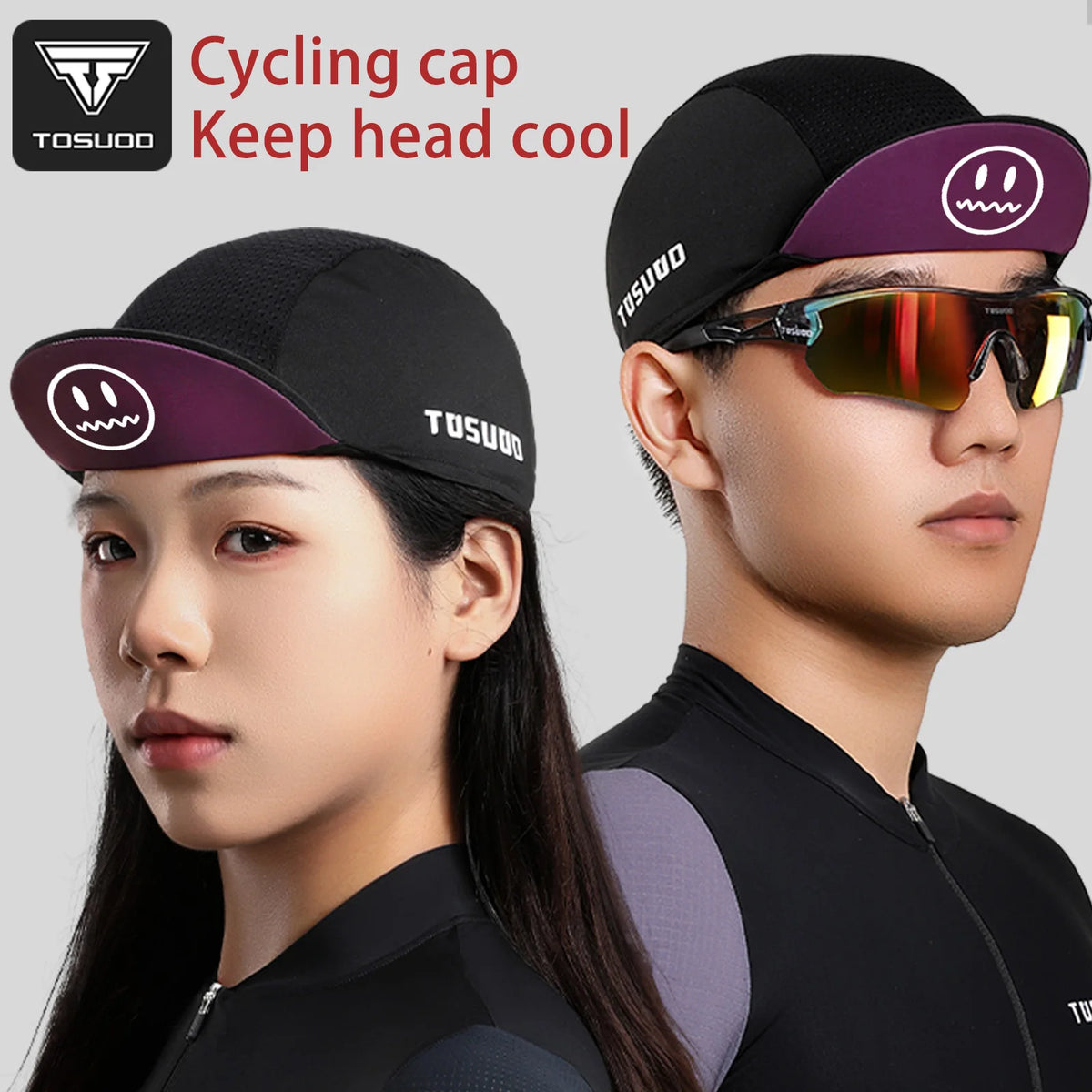 TOSUOD Cycling Cap Breathable Sun Product Quick-dry High Elastic Personality Hat Personality Unisex Outdoor Sport Accessories