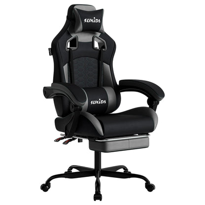 SUKIDA Ergonomic Gaming Chair with Lumbar Support, Adjustable Racing Office Chair, Swivel Executive Chair with Headrest and Armrests