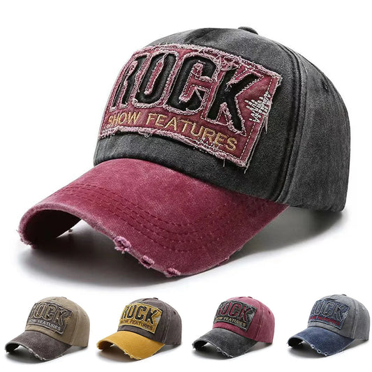 Vysoce kvalitní bavlněná baseballová kšiltovka s výšivkou ROCK pro muže a ženy, snapback kšiltovka pro outdoorový sport a ochranu před sluncem