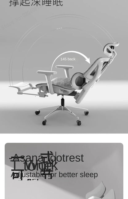 New E07 Pro Ergonomic Chair Sedentary Comfort Office Chair Home Study Gaming Chair Backrest Adjustable Seat with Footrest