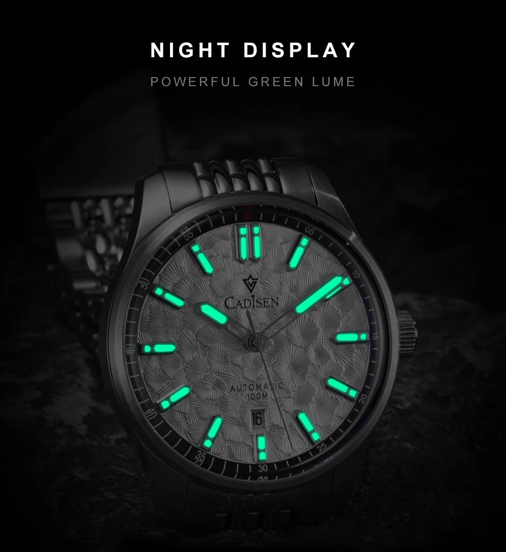 CADISEN 2026 Automatic Mechanical Men's Watch Blue Dial Business Casual 10ATM Waterproof Japan MIYOTA 8215 Movement Wristwatch