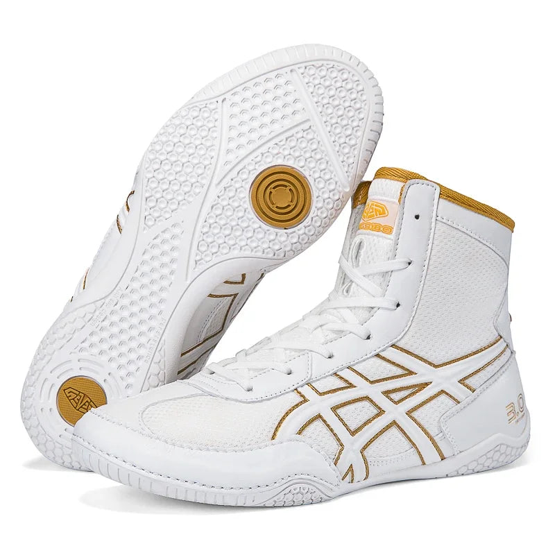 2026 Lightweight Wrestling Shoes For Men Professional Boxing Training Sneakers Large Size Black White Gym Outdoor Sports