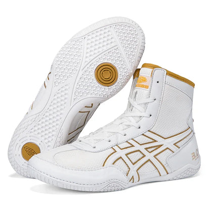 2026 Lightweight Wrestling Shoes For Men Professional Boxing Training Sneakers Large Size Black White Gym Outdoor Sports