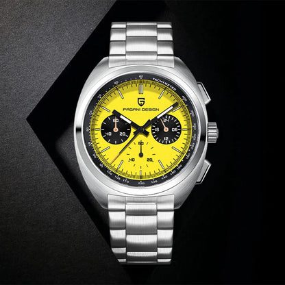 Pagani design2026fashion men's quartz watch top brand luxury sapphire VK63 men's chronograph all-steel diving relógios masculino