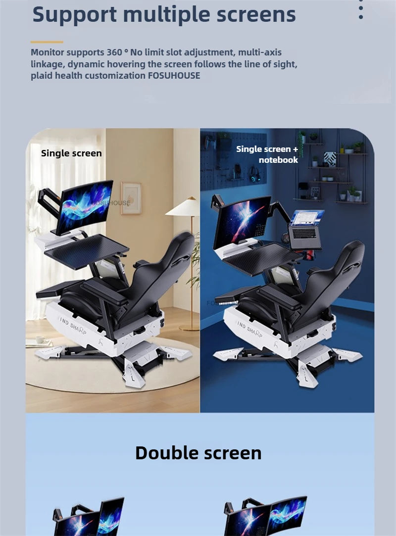 Zero Gravity Gaming Chair Ergonomic Office Chair, Multifunctional Computer Chair with Reclining Cockpit Design, Comfortable Office Gaming Chair