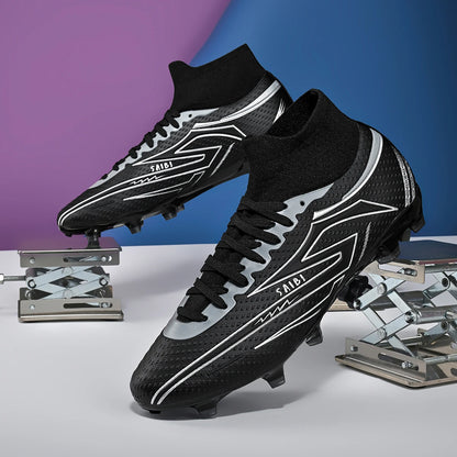 AG/FG Football Boots Unisex Kids Youth PU+Fabric Upper TPU Sole Anti-Slip Durable Outdoor Sports Pitch Training Shoes