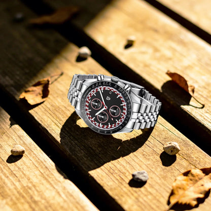 PAGANI DESIGN Top Luxury Men's Quartz Watch Business Elite VK67 Stainless Steel Sapphire Glass 100m Dive Calendar Luminous Watch