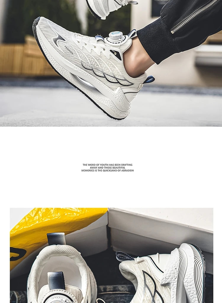 Summer Breathable Casual Sports Shoes for Men, New Fashionable and Versatile Breathable Mesh Rotating Buckle Running Shoes Suitable for Outdoor Sports and Daily Wear