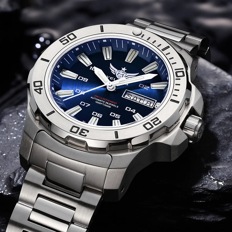 Yelang V5.1 Men's Watch 44mm Super Dive 300M Professional Waterproof SW220 Movement Luxury Automatic Mechanical Watch for men