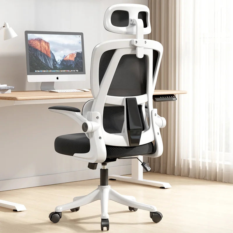 Ergonomic Home Office Chair with Back Support, Comfortable Desk Chair for Students, Rolling Study Chair with Armrests for Long Sitting