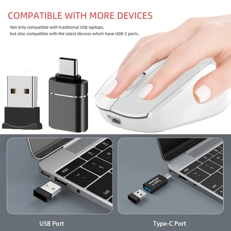 Mouse wireless compatibile Bluetooth 2.4G ricaricabile, mouse wireless per computer USB silenzioso da gaming per PC, laptop, Macbook e tablet
