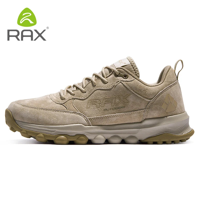 Rax Cowhide Hiking Shoes Men Outdoor Mountain Antiskid Climbing Sneakers wram Lightweight Trekking boots Sports casual shoes