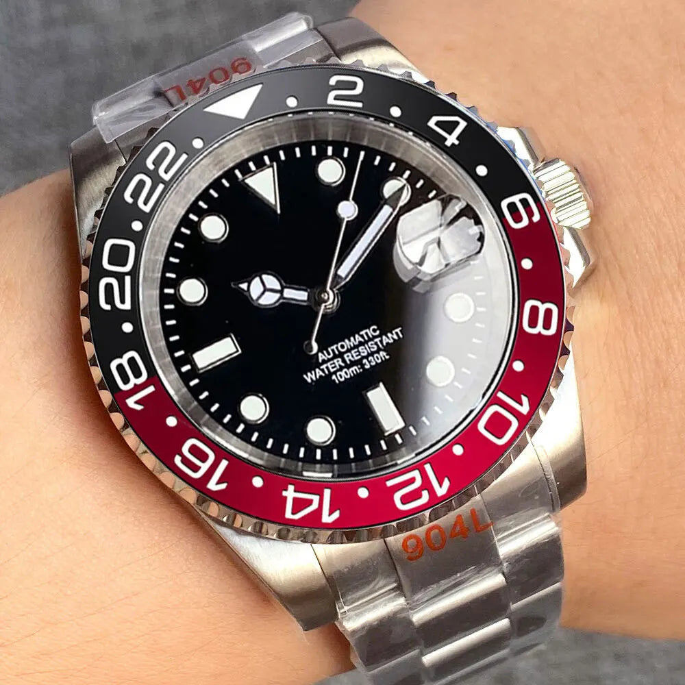 Miyota 8215 PT5000 Stainless Steel 40mm Dive Automatic Men Watch Sapphire Crystal Rotating Bezel Luminous Mechanical Wristwatch