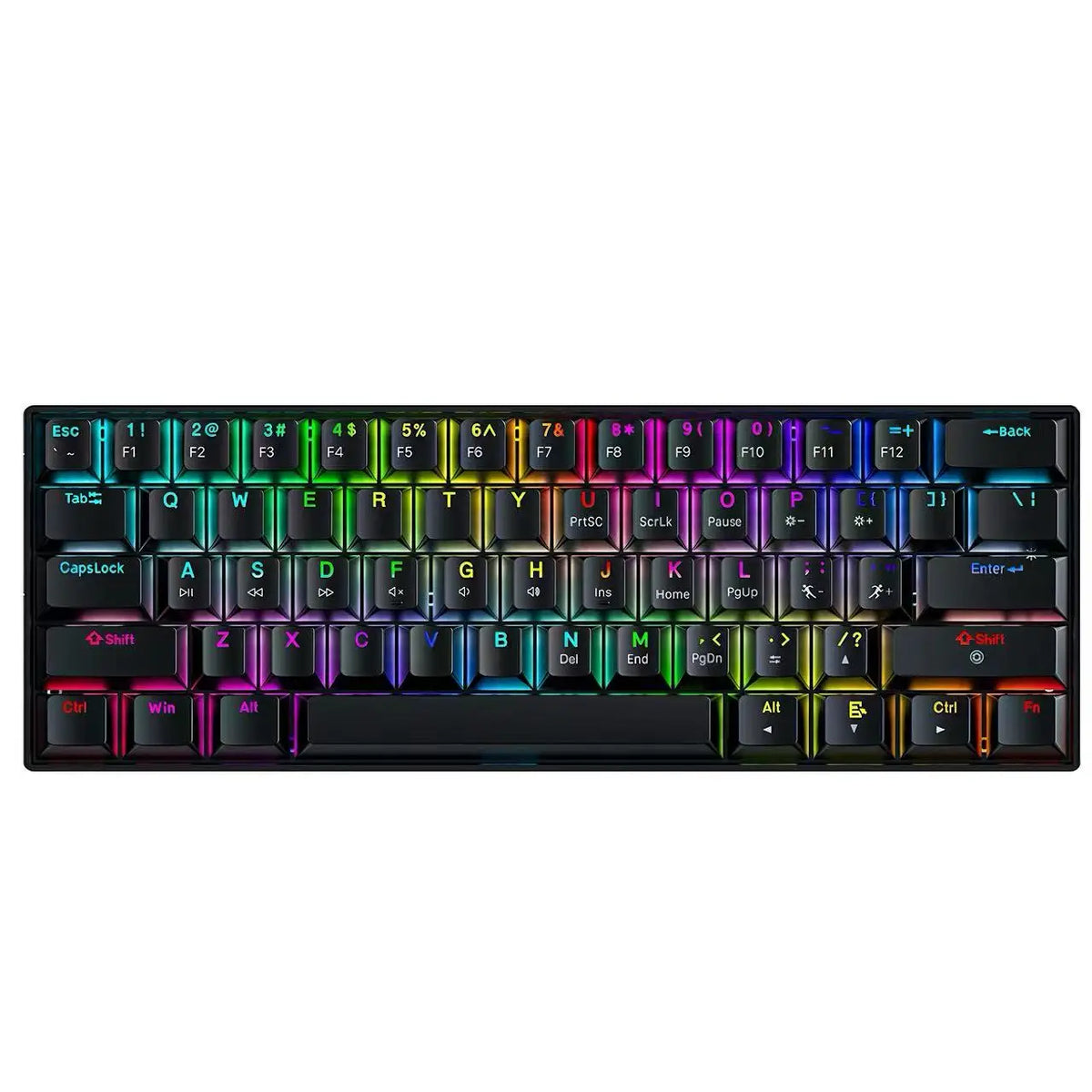 RGB Backlit 61 Keys Mechanical Keyboard Tri-Mode BT Wireless Waterproof Dustproof Portable Gaming Keyboard for Esports Gamer