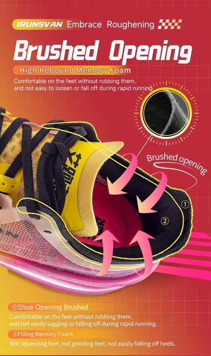 IRUNSVAN carbon plate marathon running shoes professional stable support shock absorption ultra light rebound sports shoes