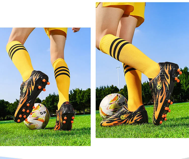 Kids Professional Football Boots Men Soccer Shoes Low-top Ankle Support Sports Youth Match Training Football Non-slip Durable