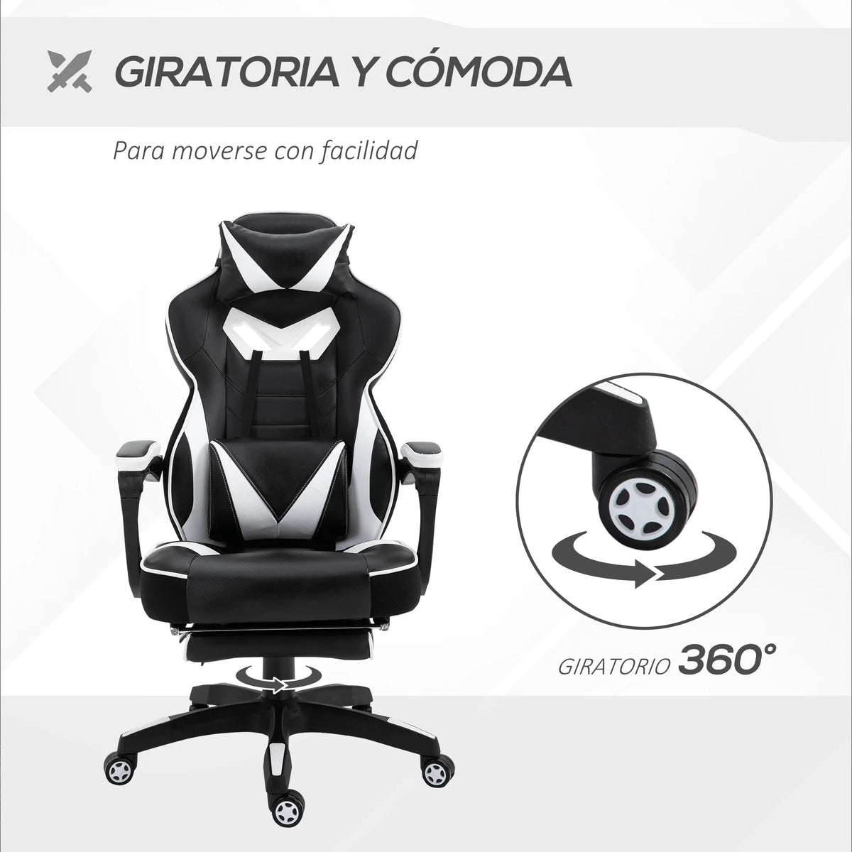 Vinsetto Ergonomic Racing Gaming Chair Reclining Office Chair with Footrest, Adjustable High Back PU Leather Computer Chair for Home & Office