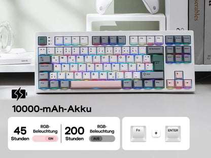 EPOMAKER TH87 ISO-DE Tenkeyless TKL Layout Gasket Wired/Bluetooth/2.4 GHz Wireless Mechanical Keyboard with RGB Backlight