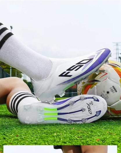 New Men Soccer Shoes Football Boots Non-Slip Boys Sneakers Hot-selling Grass Cleats High-quality Match Outdoor High-top Light