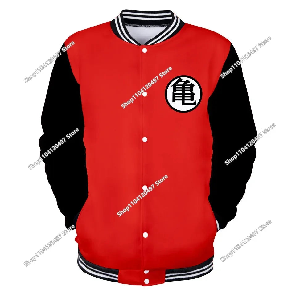 New Japanese Anime Dragon Ball Z Varsity Jacket Autumn Casual Sweatshirt Hoodie Coat Jacket Brand Baseball Jacket