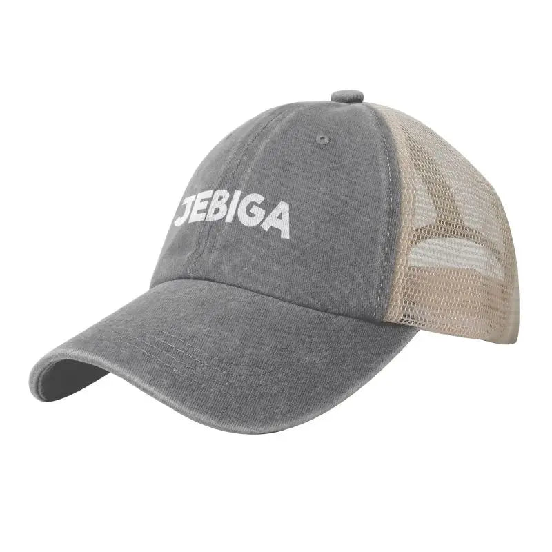 Jebiga Brate Print Vintage Mesh Baseball Cap Low Profile Trucker Hat for Men Breathable Cotton Summer Cool Hat Outdoor Ball Cap