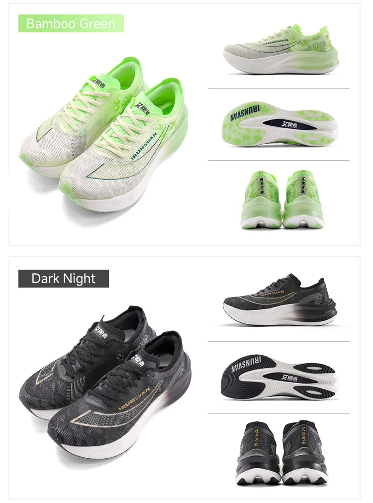 IRUNSVAN carbon plate marathon running shoes professional stable support shock absorption ultra light rebound sports shoes