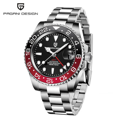 PAGANI DESIGN V3 PD-1662 GMT Watches Men's Luxury Sapphire Automatic Mechanical Watch 40MM Stainless Steel 100M Waterproof Watch