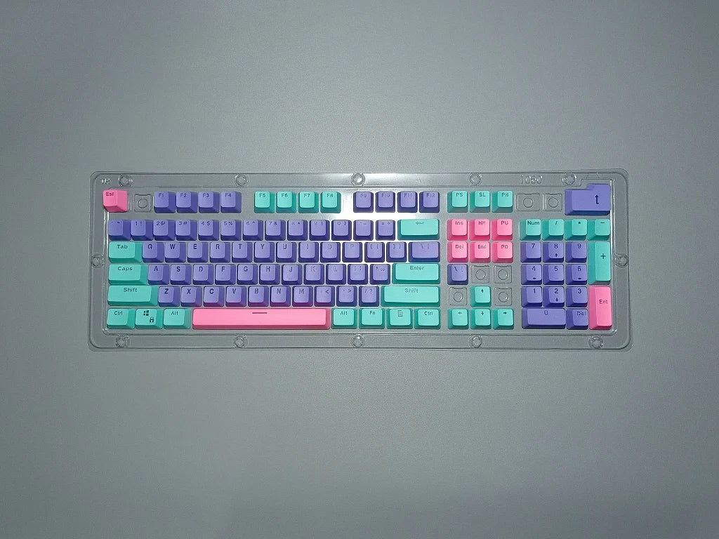Good Pbt Oem Keycaps 61/87/104keys Custom RGB Player Backlit Double Shot Keycaps Gaming Accessories Ergonomic Teclado Pink/Black