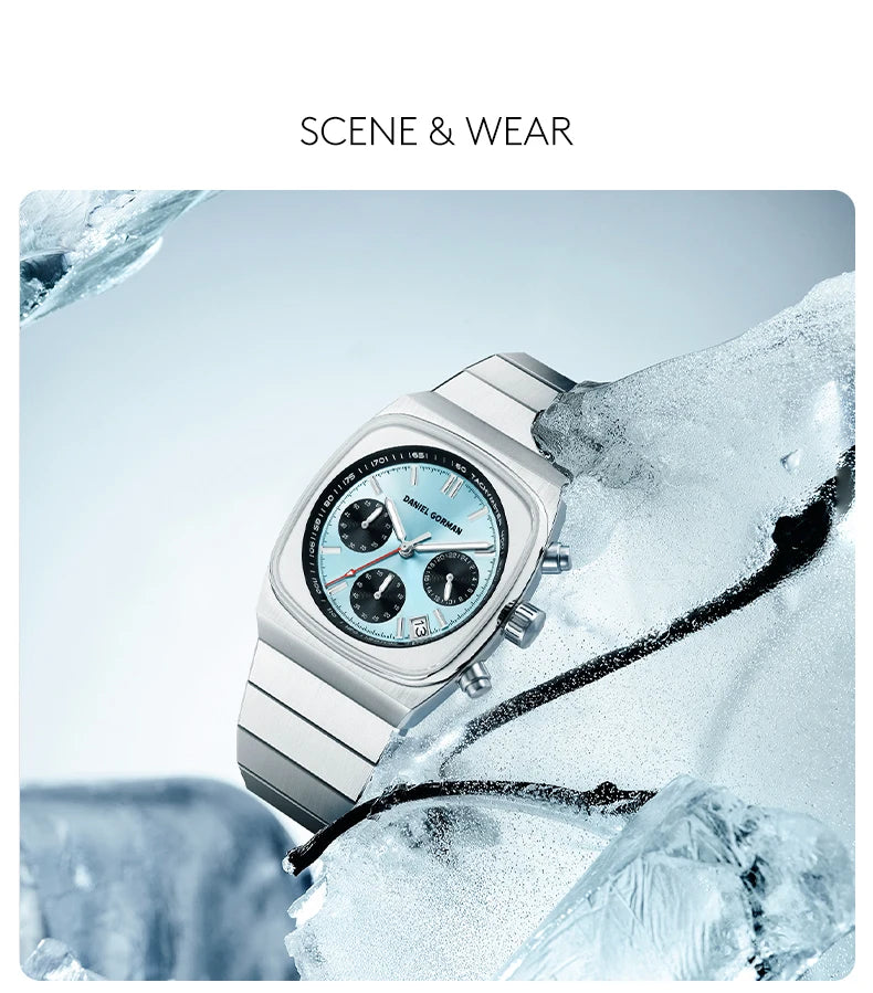 Horloge voor mannen in roestvrij staal Case Shape: Round Case