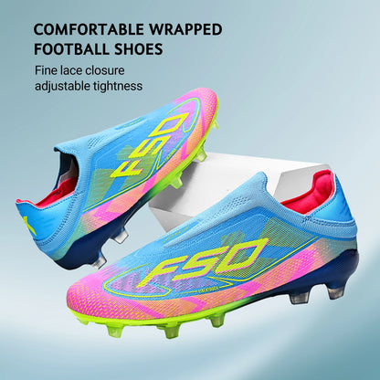 AG/FG Soccer Cleats for Men Women Kids Youth PU Fabric Upper TPU Sole Non-Slip Wear-Resistant for Natural Grass Sports Pitch Training