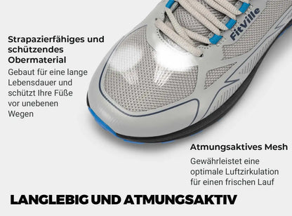 FitVille Non-Slip Trail Running Shoes Men's Sneakers Extra Wide Lightweight for Male Swollen Feet Arch Support Pain Relief