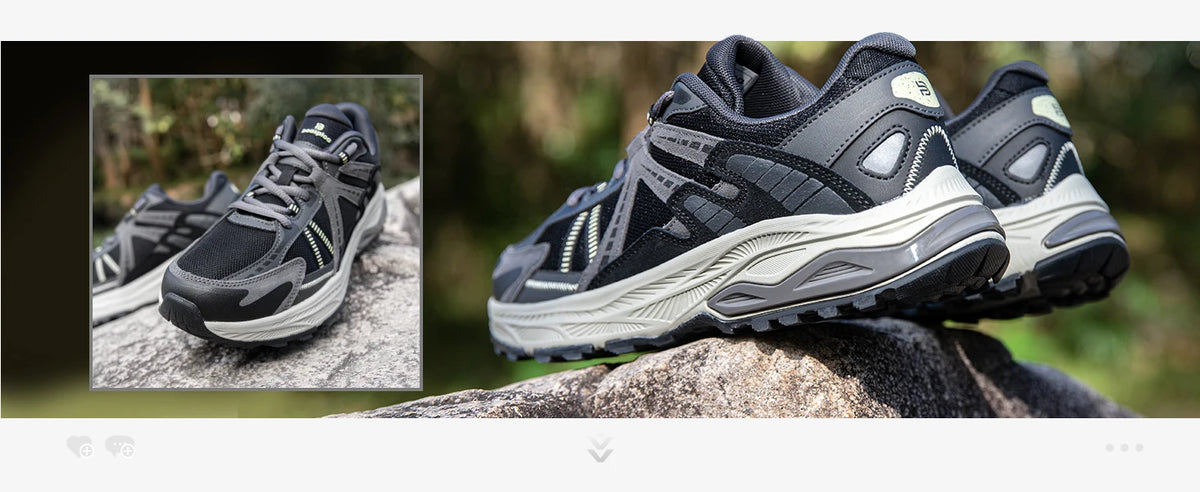 Baasploa New Men Running Shoes Outdoor Casual Lightweight Breathable Sneakers Male Cushioning Non-Slip Vintage Sports Shoes