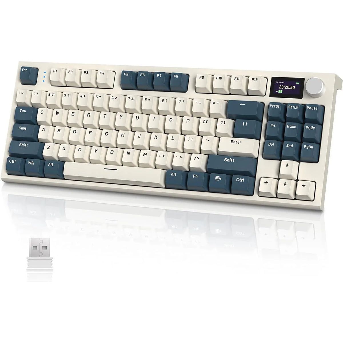 RK86 Wireless Mechanical Keyboard 75% TKL Tri-Mode Gaming Keyboard, Hot Swappable RGB Mechanical Keyboard with Gasket Mount, TFT Smart Display